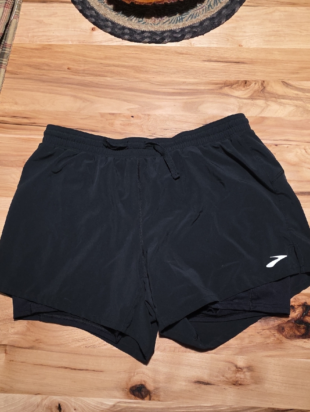 Brooks Black Women's Running Shorts with White Logo